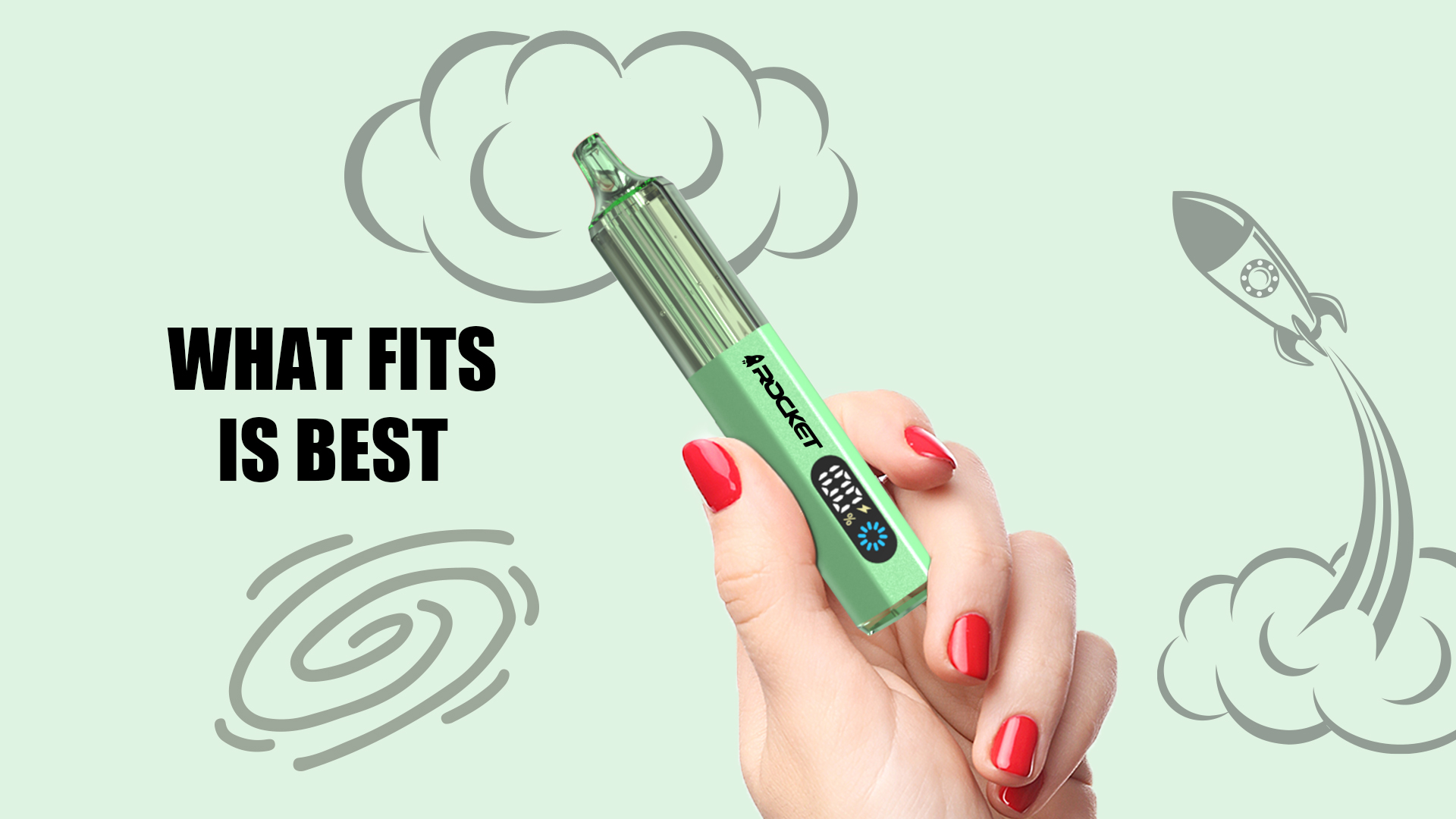 Mint green ROCKET 12000 held in a hand — what fits is best